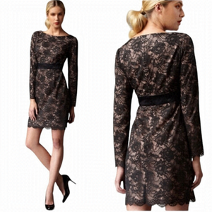 Trina Turk Silk and Lace Cocktail Dress